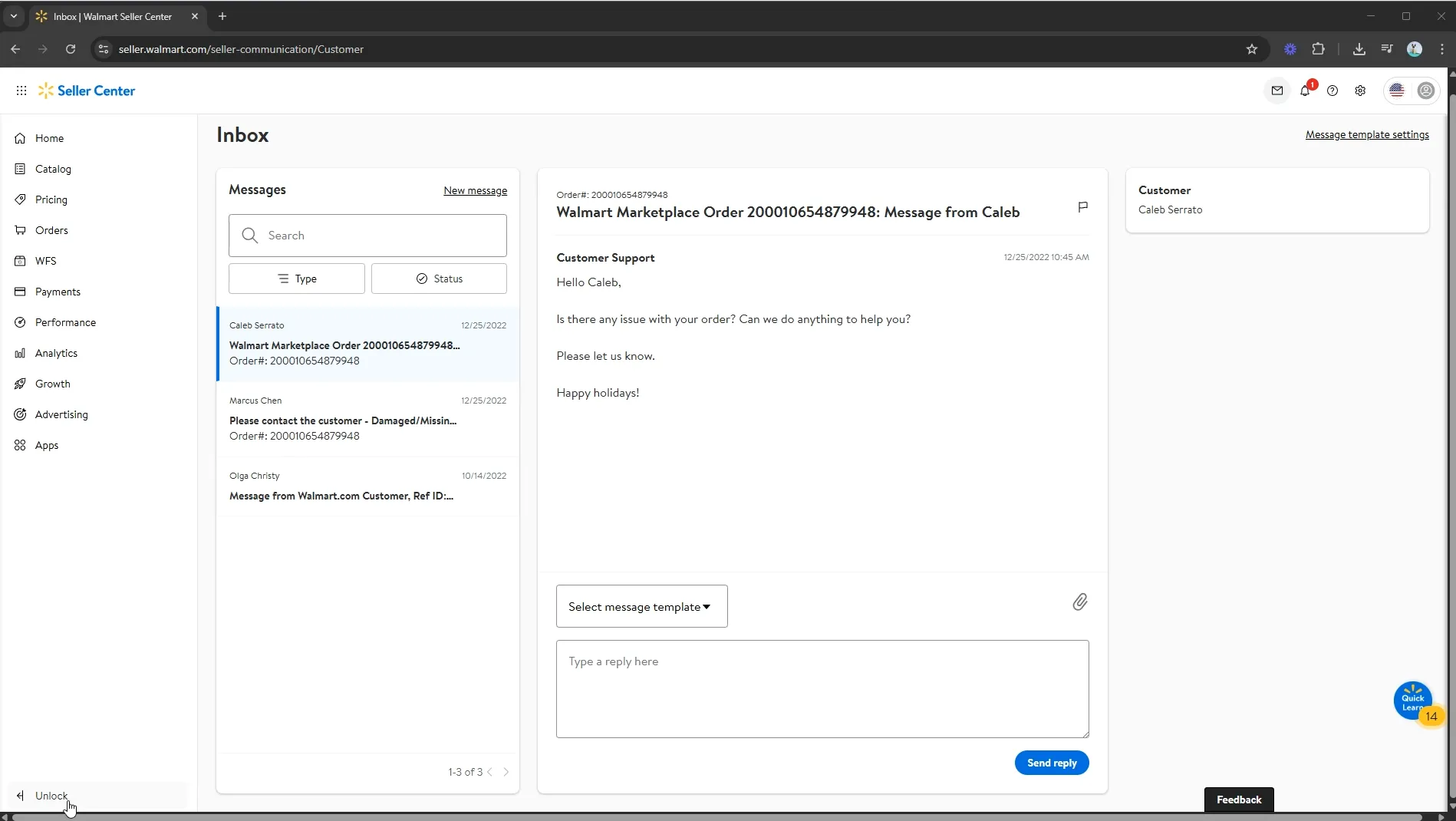 Walmart Marketplace integration with helpdesk via Juble.io